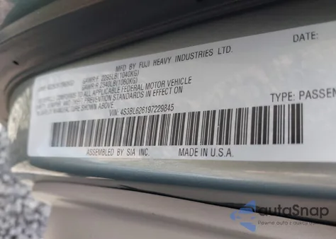 2009 Subaru Legacy 2.5I Limited из США, поврежденный, VIN 4S3BL626197229845